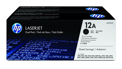 Picture of HP 12A Black Original LaserJet Toner Cartridge (Dual Pack)