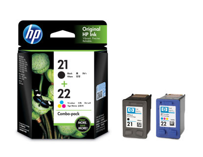 Picture of HP 21 Black /22 Tri-color Ink Cartridge, COMBO PACK