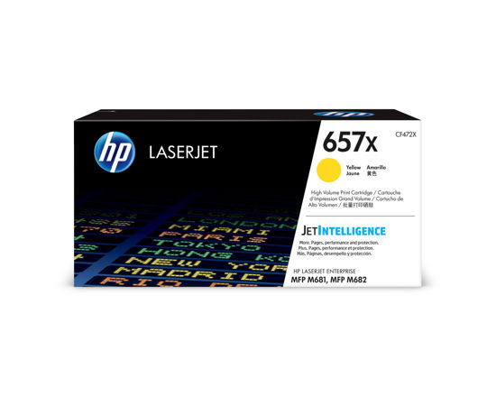 Picture of HP 657X Yellow Original LaserJet Toner Cartridge